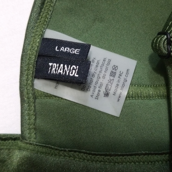 3T Triangl army green crochet top s+ - Picture 3 of 4